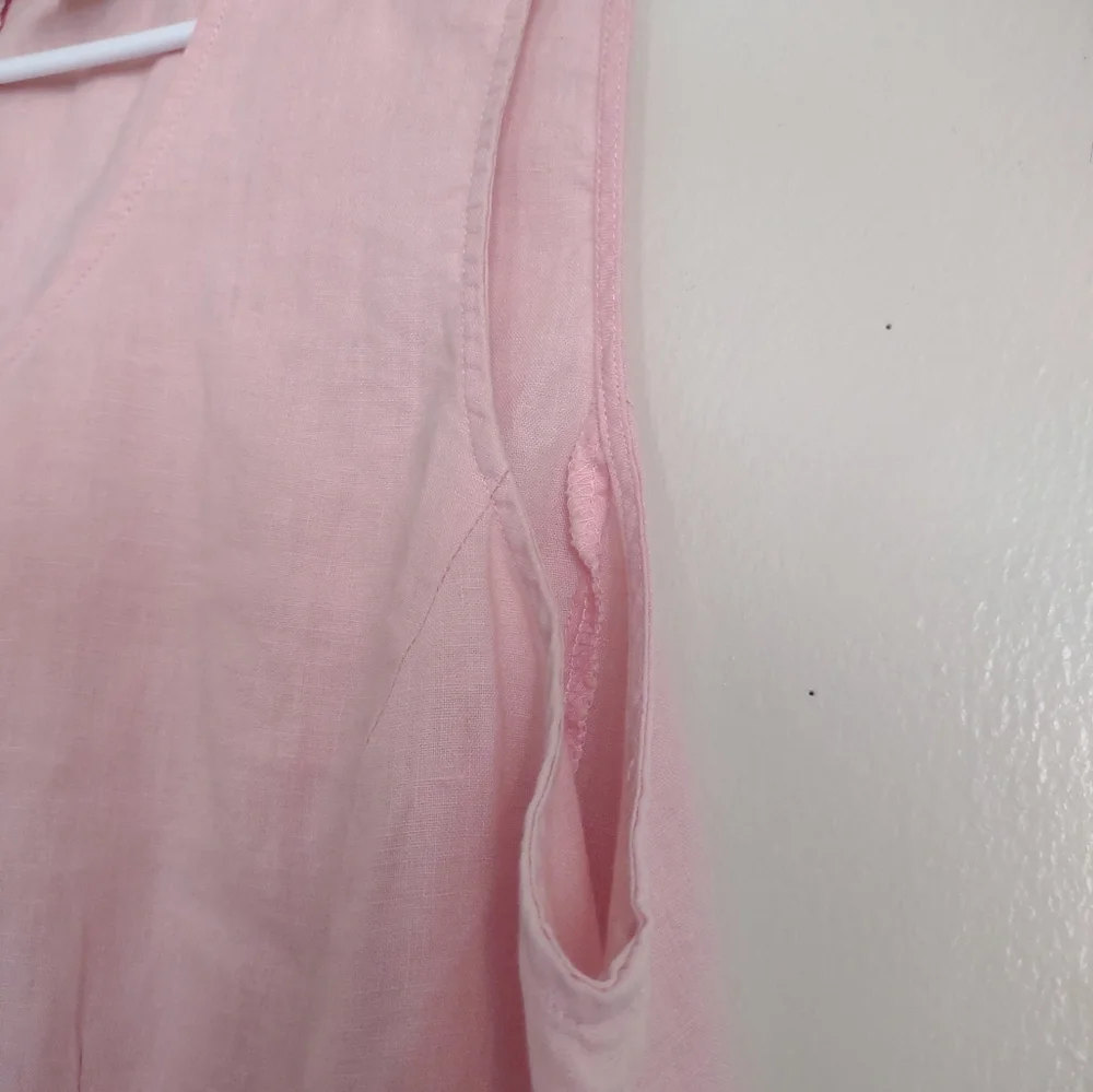 J Jill Women's Pink Linen Sleeveless Tank Top - Picture 4 of 10